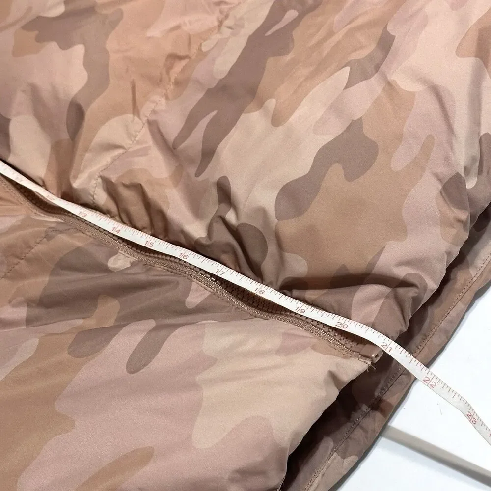 Fabletics Jacket Wander Cropped Puffer Womens Size 3X Beige Teddy Camo Full-Zip - Picture 10 of 10